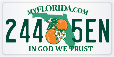 FL license plate 2445EN