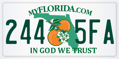 FL license plate 2445FA