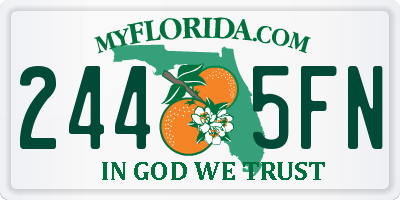 FL license plate 2445FN