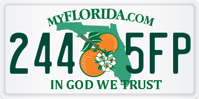 FL license plate 2445FP