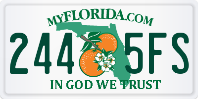 FL license plate 2445FS