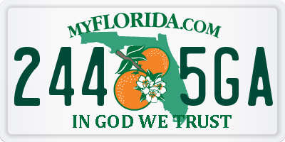 FL license plate 2445GA