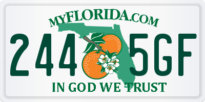 FL license plate 2445GF
