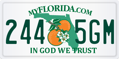 FL license plate 2445GM