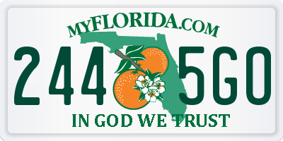 FL license plate 2445GO