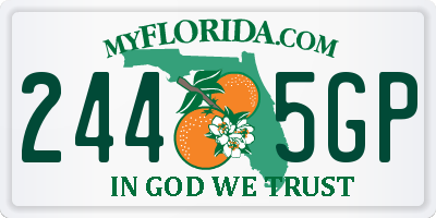 FL license plate 2445GP
