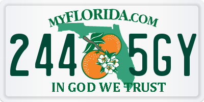 FL license plate 2445GY