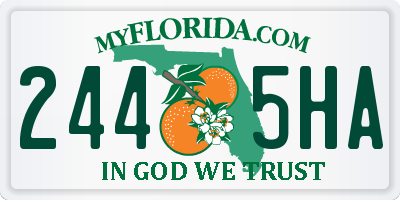 FL license plate 2445HA