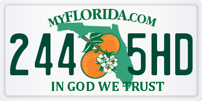 FL license plate 2445HD