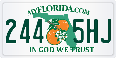 FL license plate 2445HJ