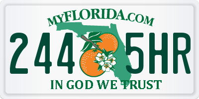 FL license plate 2445HR