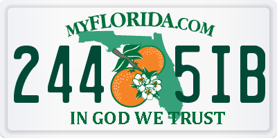 FL license plate 2445IB