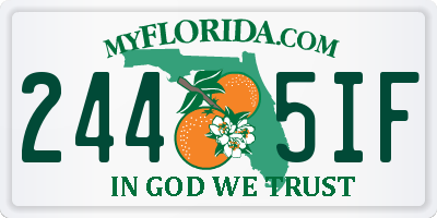 FL license plate 2445IF