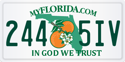 FL license plate 2445IV