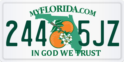 FL license plate 2445JZ