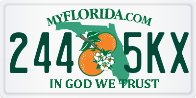 FL license plate 2445KX