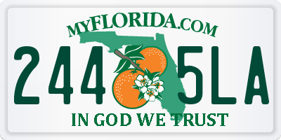 FL license plate 2445LA