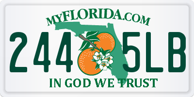 FL license plate 2445LB