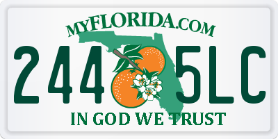 FL license plate 2445LC