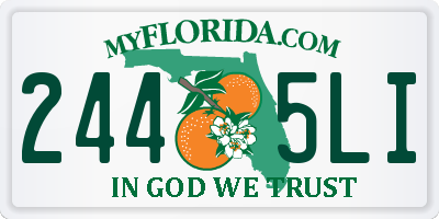 FL license plate 2445LI