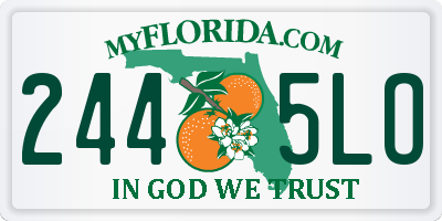 FL license plate 2445LO