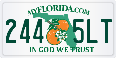FL license plate 2445LT