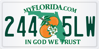 FL license plate 2445LW