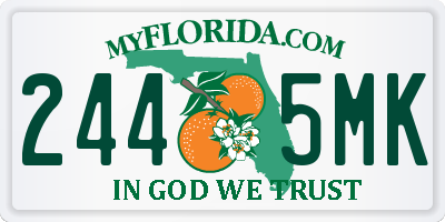 FL license plate 2445MK