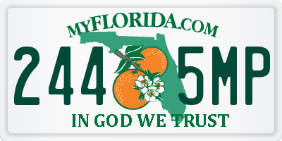 FL license plate 2445MP