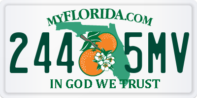 FL license plate 2445MV