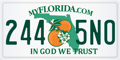 FL license plate 2445NO