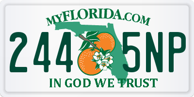 FL license plate 2445NP