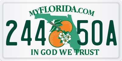 FL license plate 2445OA