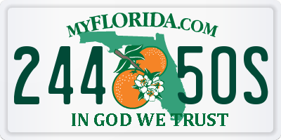 FL license plate 2445OS
