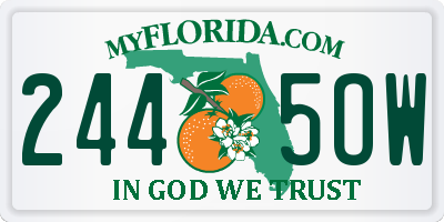 FL license plate 2445OW
