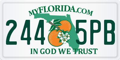 FL license plate 2445PB
