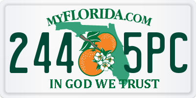 FL license plate 2445PC