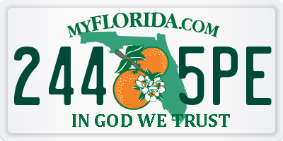 FL license plate 2445PE