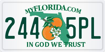 FL license plate 2445PL