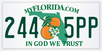 FL license plate 2445PP