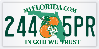 FL license plate 2445PR