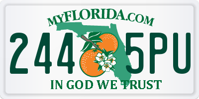 FL license plate 2445PU