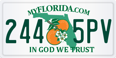 FL license plate 2445PV