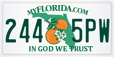 FL license plate 2445PW