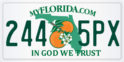 FL license plate 2445PX