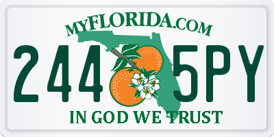 FL license plate 2445PY