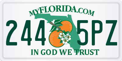 FL license plate 2445PZ