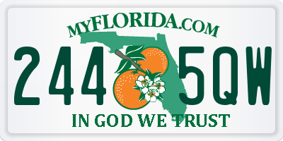 FL license plate 2445QW
