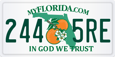 FL license plate 2445RE