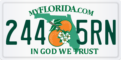 FL license plate 2445RN